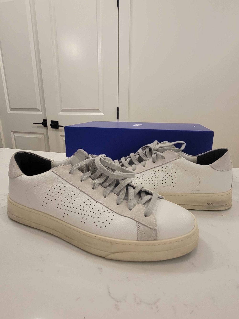 P448 Italian Leather White Sneakers